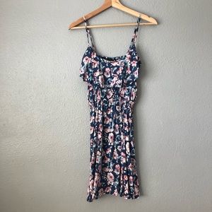 ☀️Cotton On Blue and Pink Watercolor Floral Dress